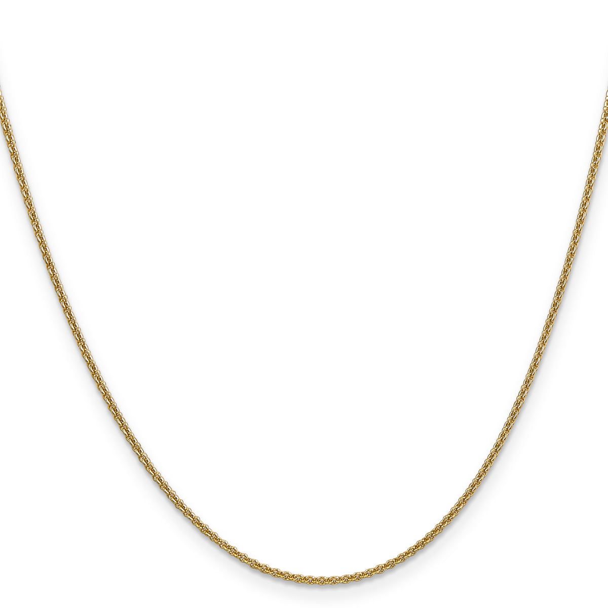 Gold (10K & 14K) Round Open Link Cable Chain - 14k Yellow Gold / 14 in / 1.4 mm, Standard