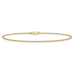 Gold (10K & 14K) Round Open Link Cable Chain Anklet - 14k Yellow Gold / 10 in / 1.4 mm