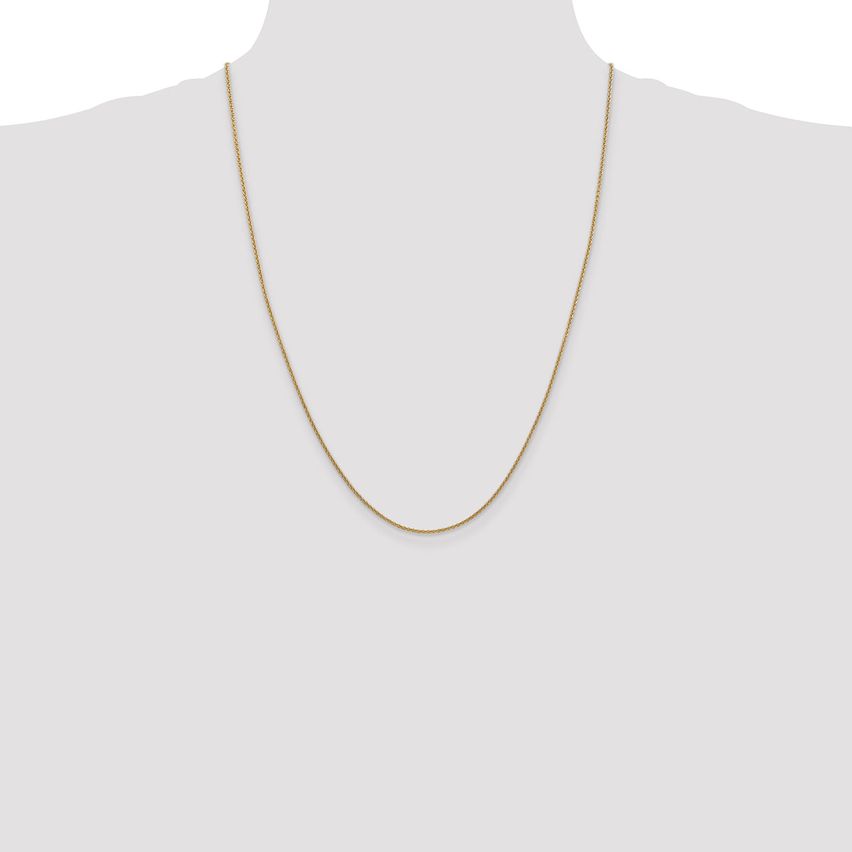 Gold (10K & 14K) Round Open Link Cable Chain - 14k Yellow Gold / 24 in / 1.4 mm, Standard