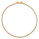 Gold (10K & 14K) Round Open Link Cable Chain Anklet - 14k Yellow Gold / 9 in / 1.4 mm