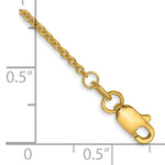 Gold (10K & 14K) Round Open Link Cable Chain Anklet - 14k Yellow Gold / 9 in / 1.4 mm