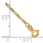 Gold (10K & 14K) Flat Figaro Chain Bracelet - 14k Yellow Gold / 5.5 in / 1.25 mm