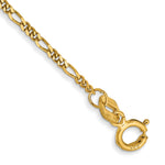 Gold (10K & 14K) Flat Figaro Chain Bracelet - 14k Yellow Gold / 5.5 in / 1.25 mm