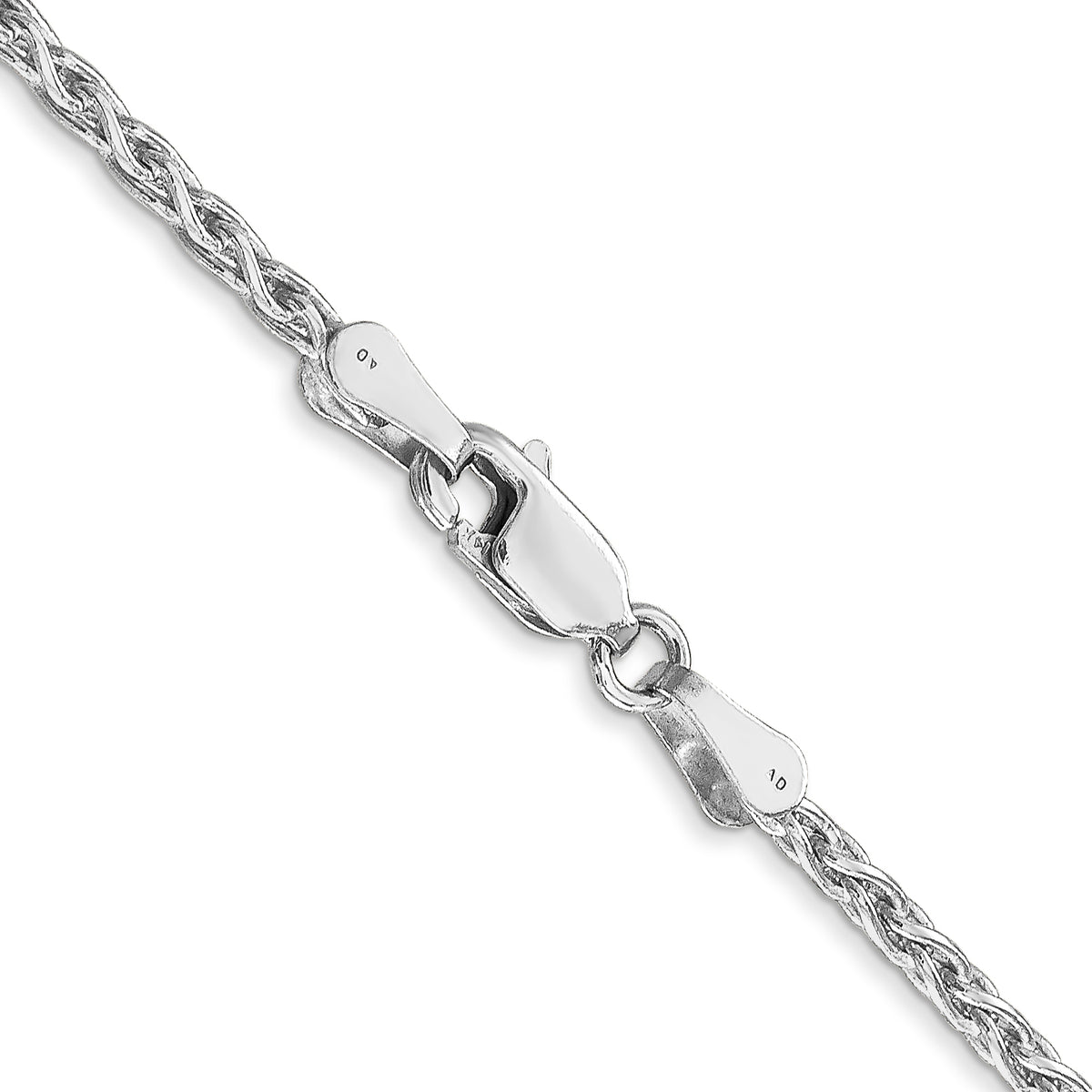 Gold (10K & 14K) Parisian Wheat Chain - 14k White Gold / 16 in / 2.25 mm