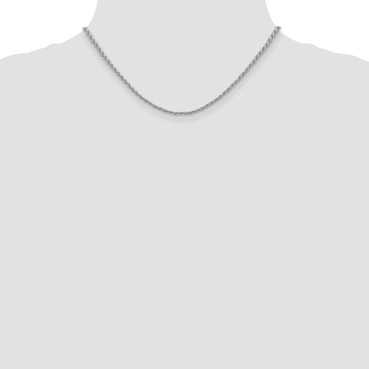 Gold (10K & 14K) Parisian Wheat Chain - 14k White Gold / 16 in / 2.25 mm