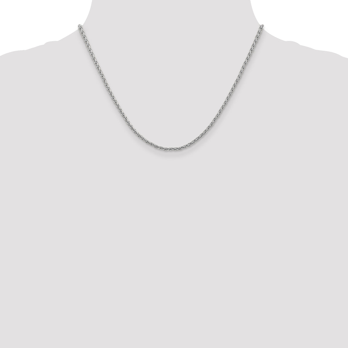 Gold (10K & 14K) Parisian Wheat Chain - 14k White Gold / 18 in / 2.25 mm