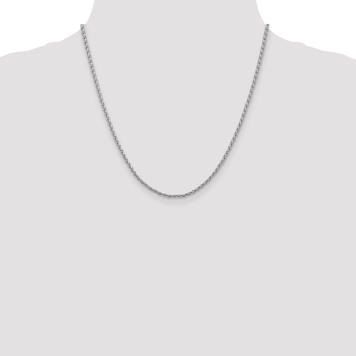 Gold (10K & 14K) Parisian Wheat Chain - 14k White Gold / 20 in / 2.25 mm