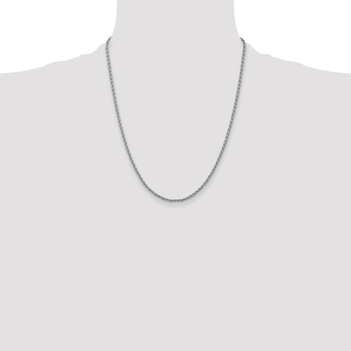Gold (10K & 14K) Parisian Wheat Chain - 14k White Gold / 22 in / 2.25 mm