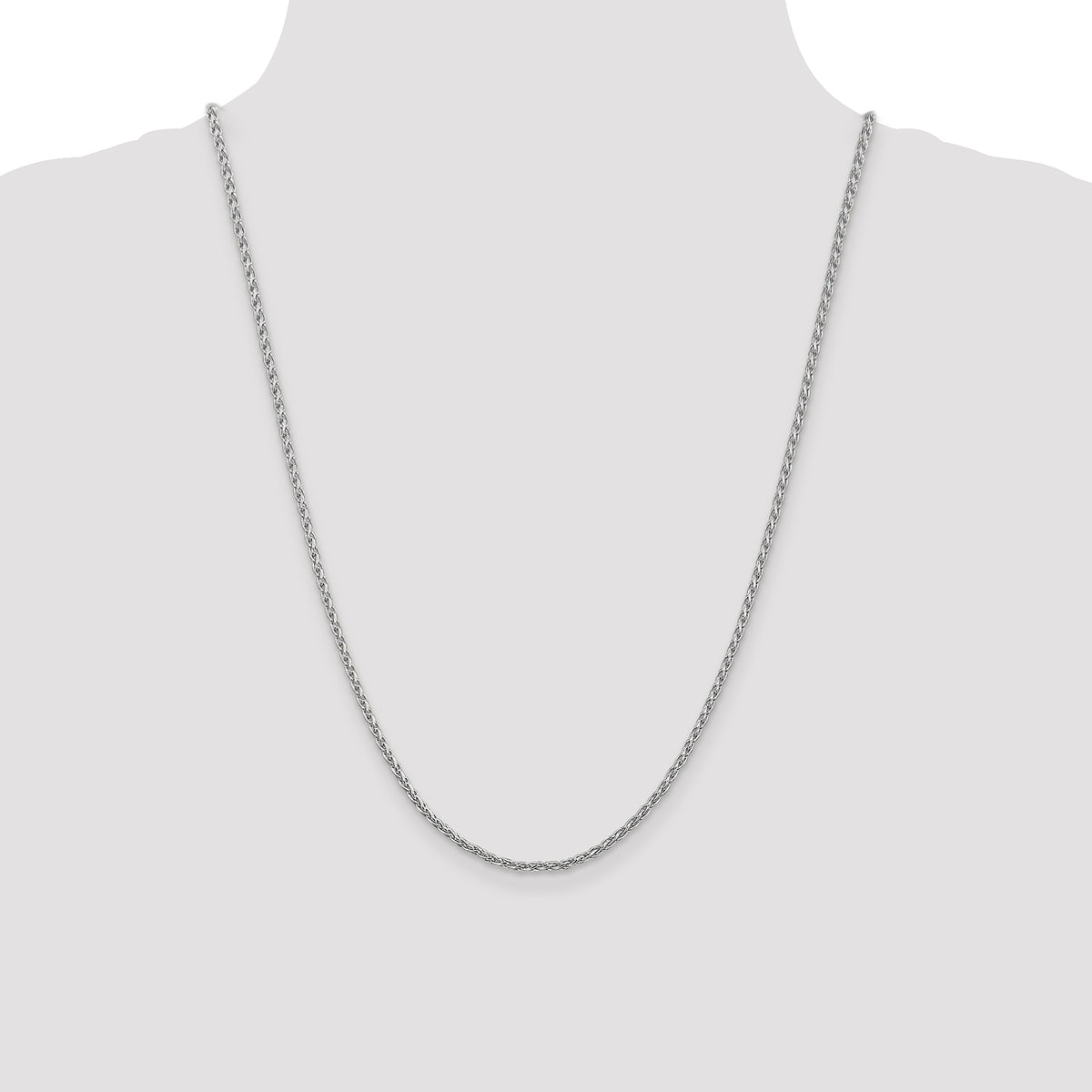 Gold (10K & 14K) Parisian Wheat Chain - 14k White Gold / 24 in / 2.25 mm