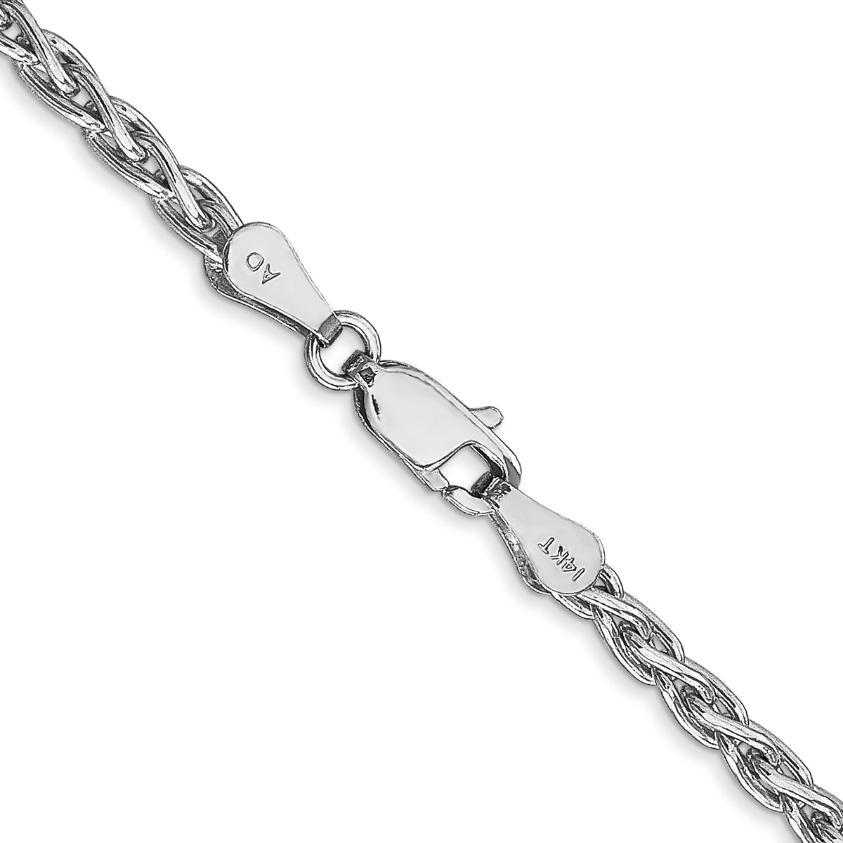 Gold (10K & 14K) Parisian Wheat Chain - 14k White Gold / 16 in / 3 mm