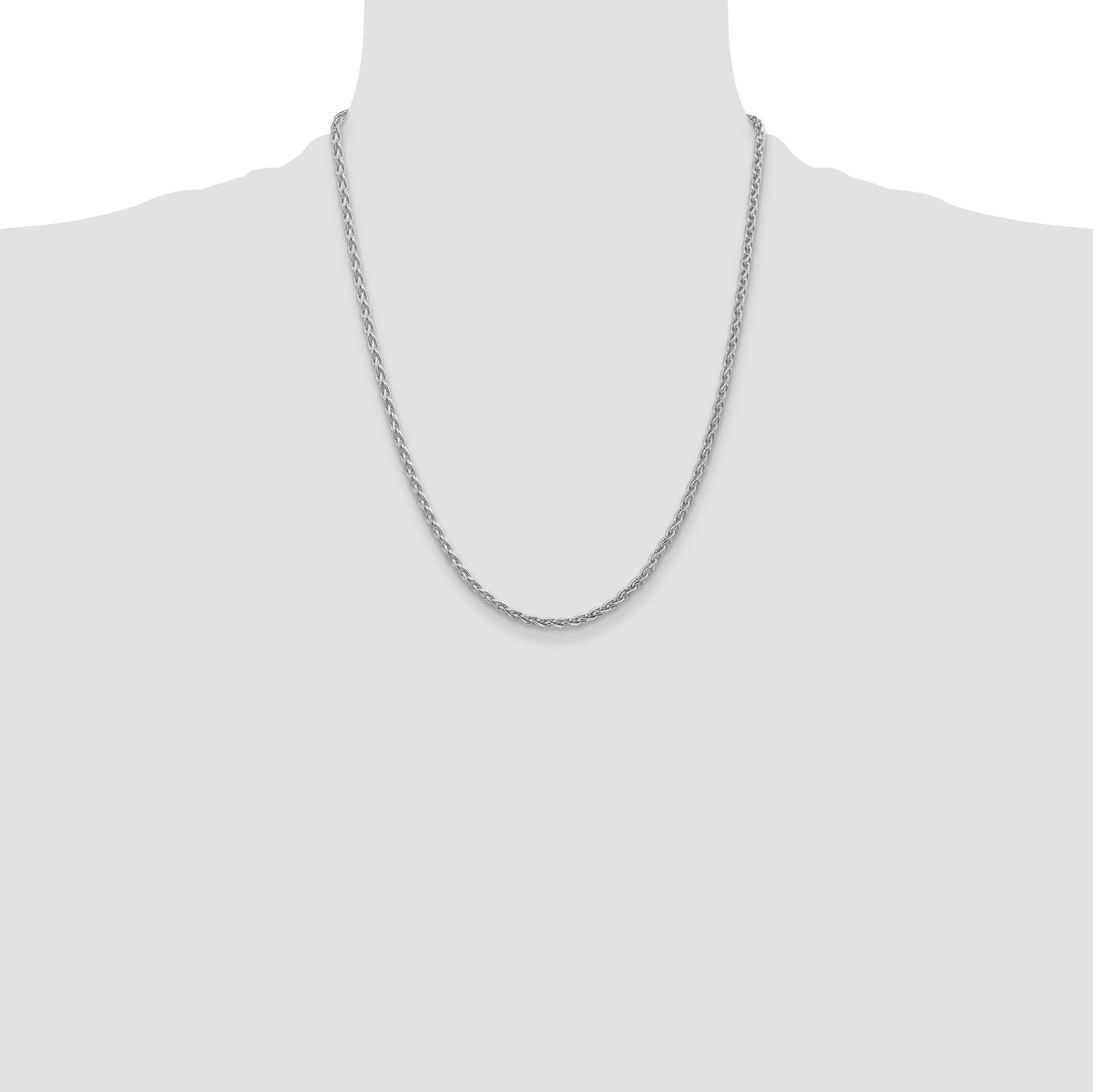 Gold (10K & 14K) Parisian Wheat Chain - 14k White Gold / 22 in / 3 mm