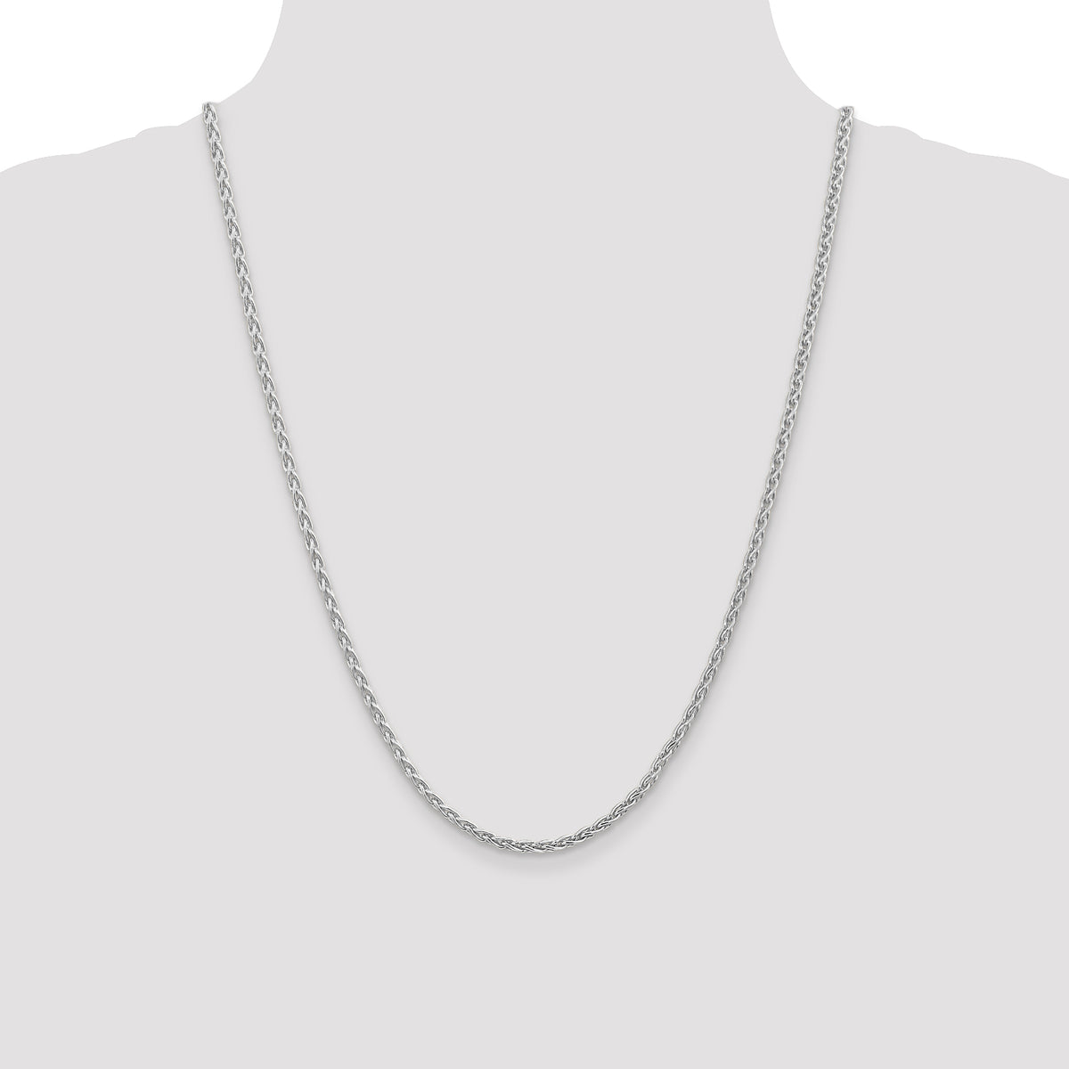 Gold (10K & 14K) Parisian Wheat Chain - 14k White Gold / 24 in / 3 mm