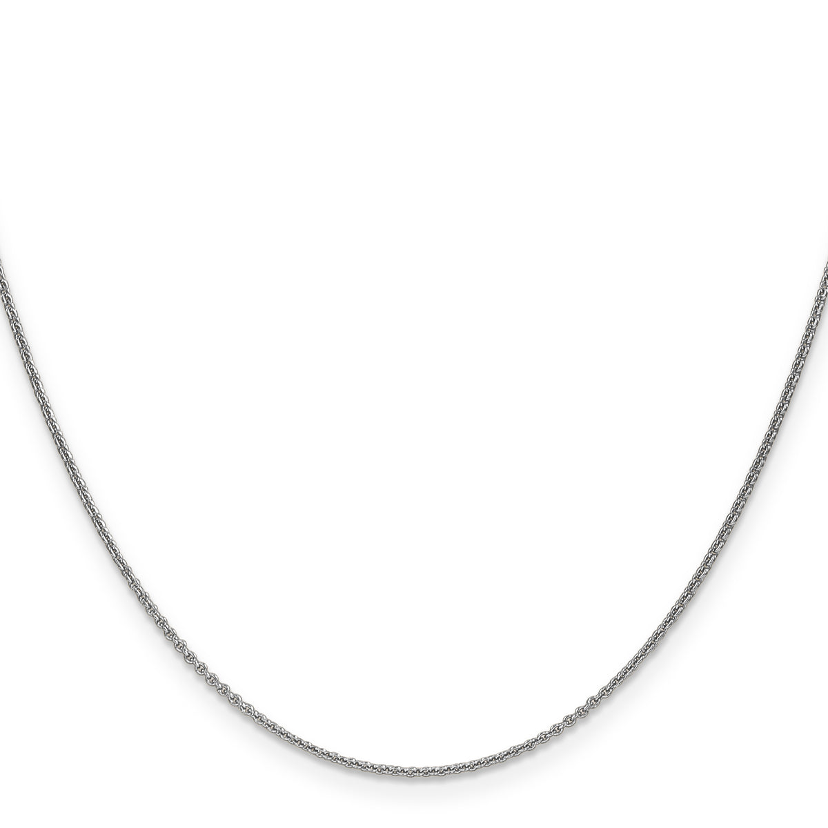 Gold (10K & 14K) Round Open Link Cable Chain - 14k White Gold / 14 in / 1 mm