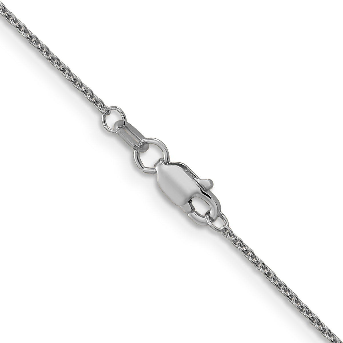 Gold (10K & 14K) Round Open Link Cable Chain - 14k White Gold / 14 in / 1 mm