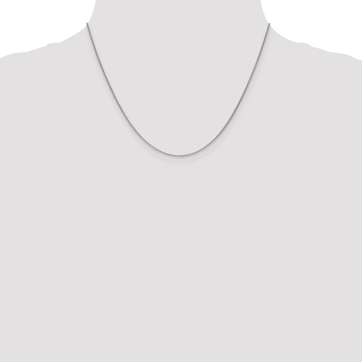 Gold (10K & 14K) Round Open Link Cable Chain - 14k White Gold / 18 in / 1 mm