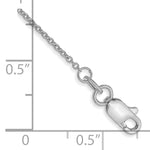 Gold (10K & 14K) Round Open Link Cable Chain Anklet - 14k White Gold / 9 in / 1 mm
