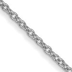 Gold (10K & 14K) Round Open Link Cable Chain - 14k White Gold / 14 in / 1 mm