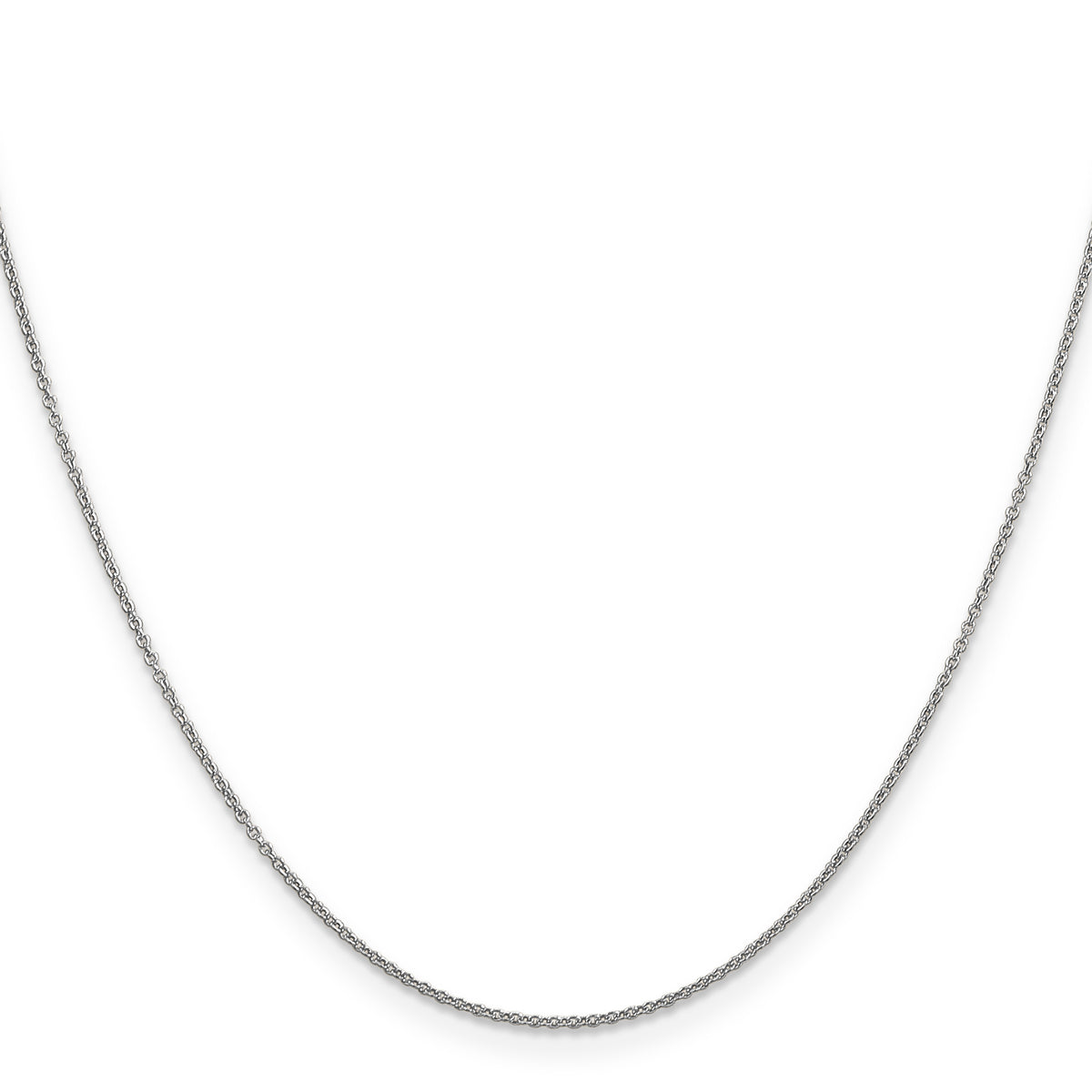 Gold (10K & 14K) Cable Chain - 14k White Gold / 14 in / 0.9 mm, Spring Ring