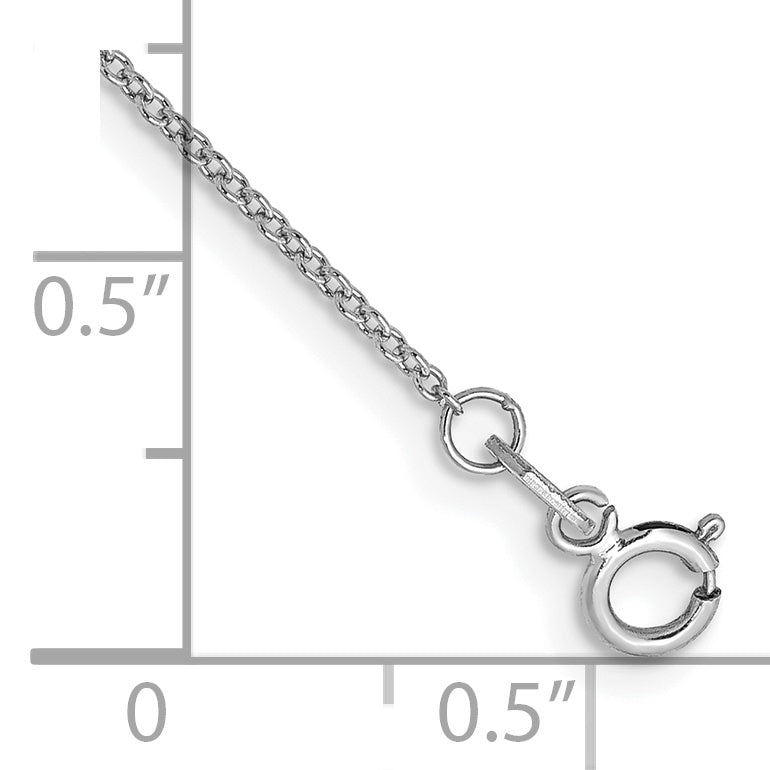 Gold (10K & 14K) Cable Chain Anklet - 14k White Gold / 10 in / 0.9 mm
