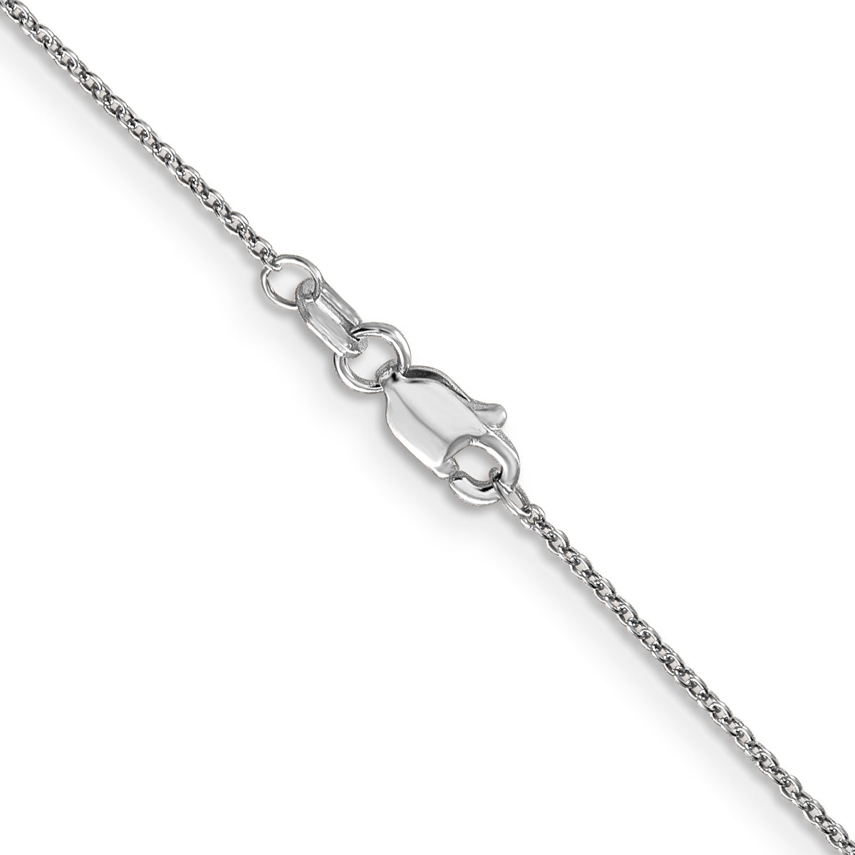 Gold (10K & 14K) Cable Chain - 14k White Gold / 14 in / 0.9 mm, Lobster