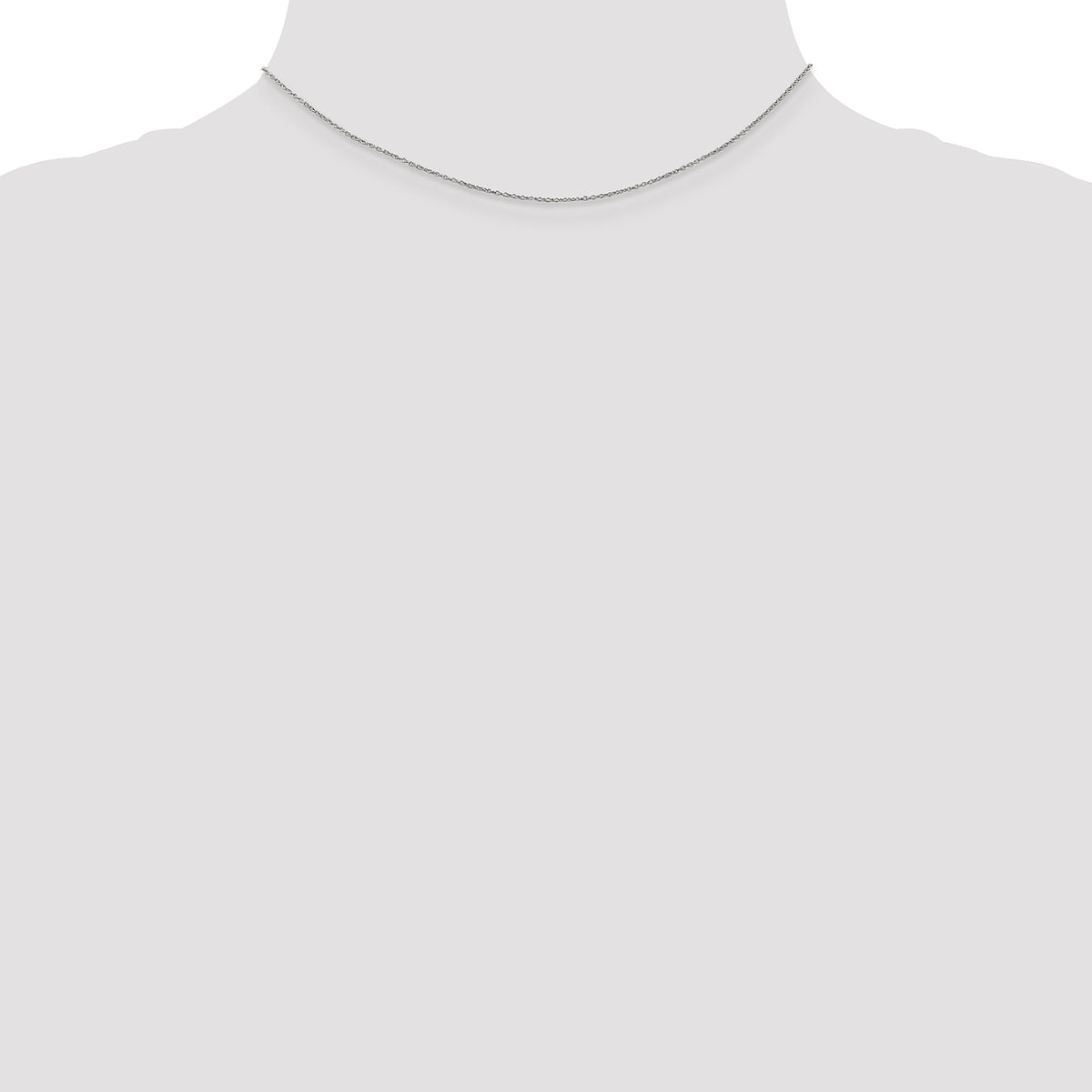 Gold (10K & 14K) Cable Chain - 14k White Gold / 14 in / 0.9 mm, Lobster