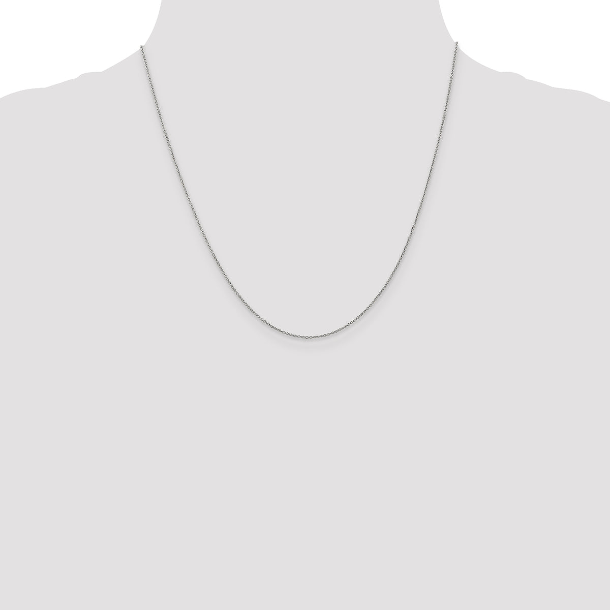 Gold (10K & 14K) Cable Chain - 14k White Gold / 20 in / 0.9 mm, Lobster