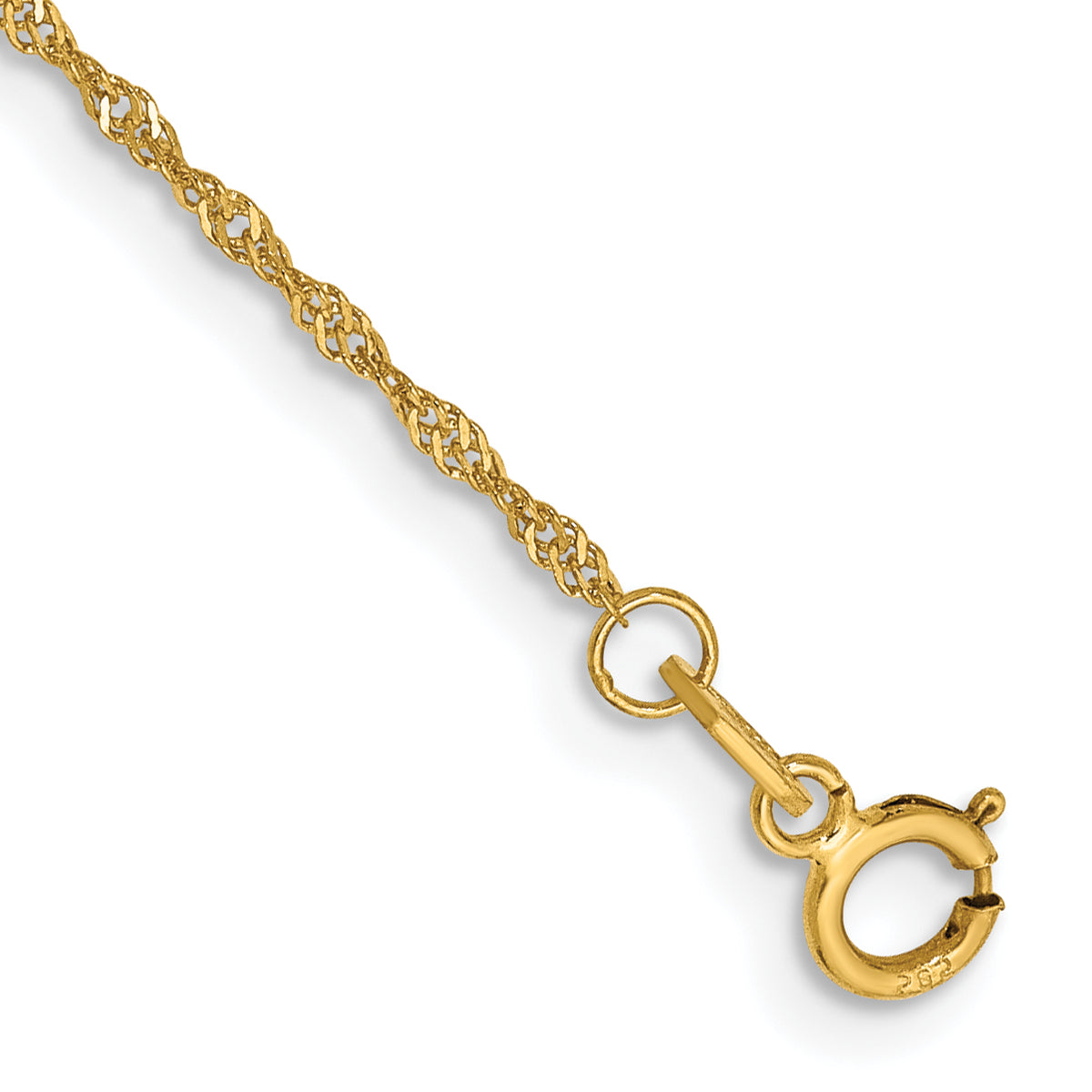 Gold (10K & 14K) Singapore Chain Bracelet - 14k Yellow Gold / 5.5 in / 1.1 mm