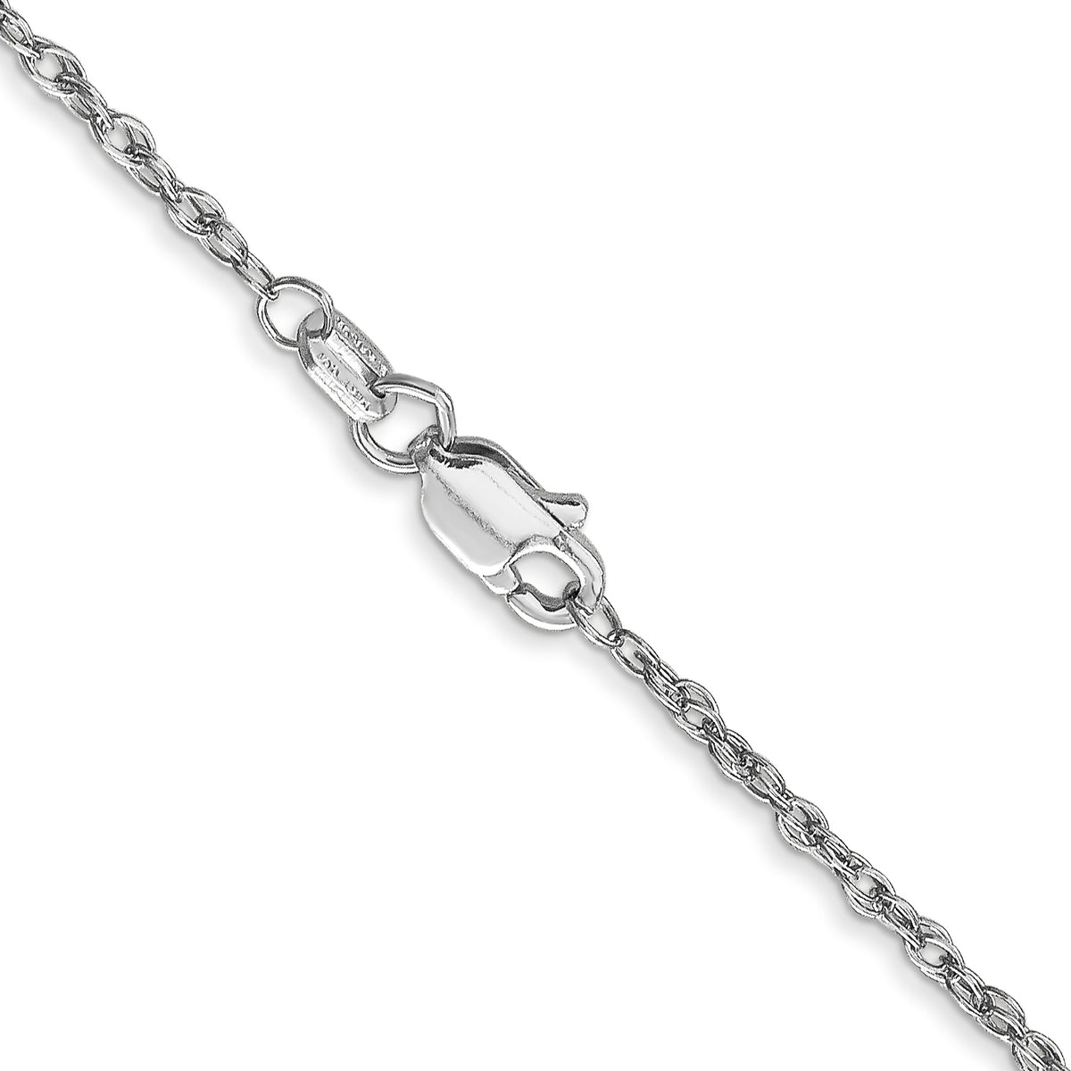Gold (14K & 10K) Baby Rope Chain - 14k White Gold / 14 in / 1.3 mm