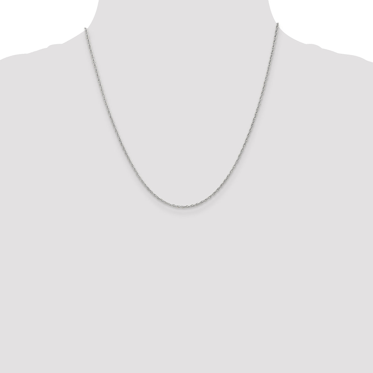 Gold (14K & 10K) Baby Rope Chain - 14k White Gold / 20 in / 1.3 mm