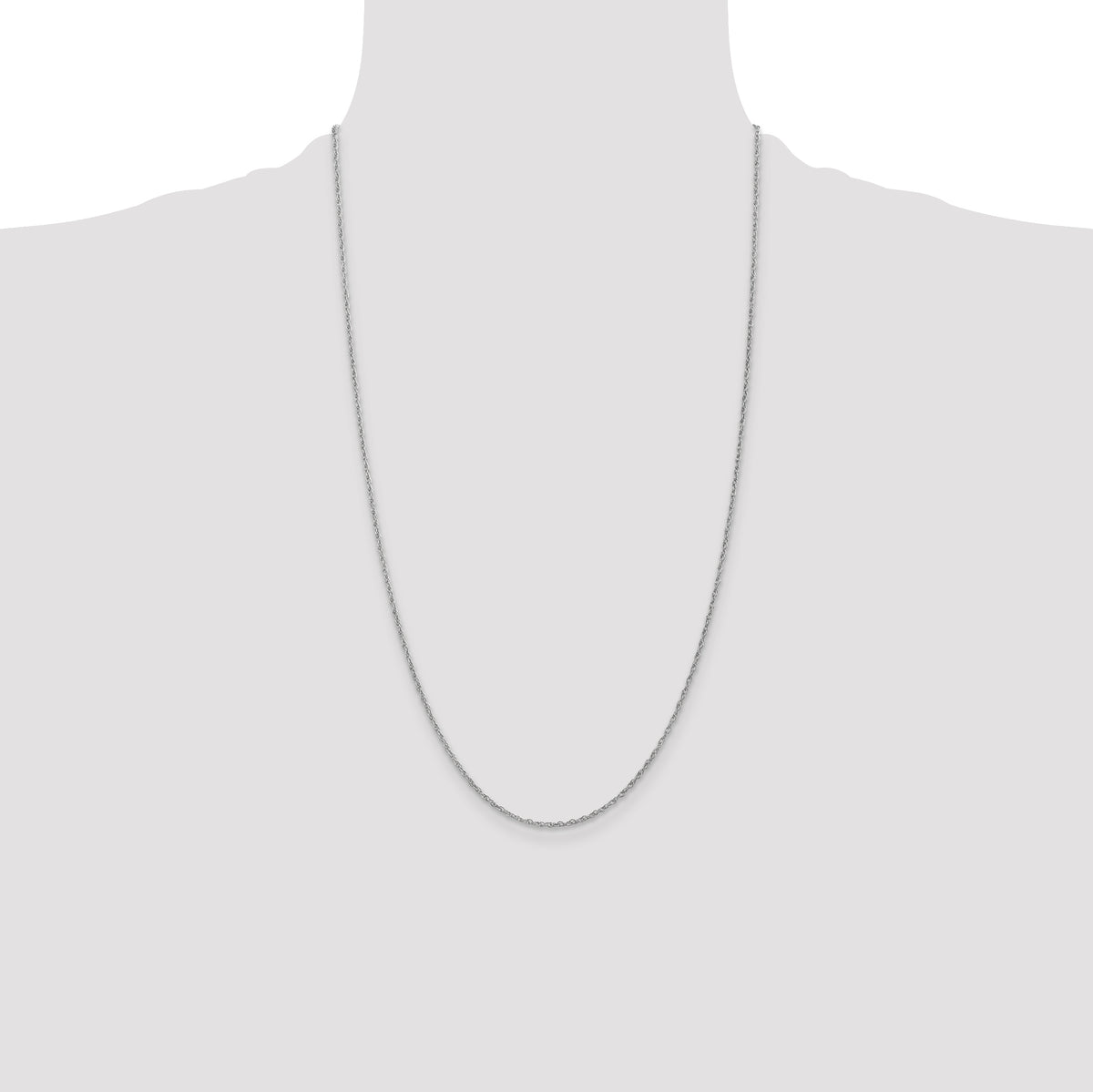 Gold (14K & 10K) Baby Rope Chain - 14k White Gold / 26 in / 1.3 mm