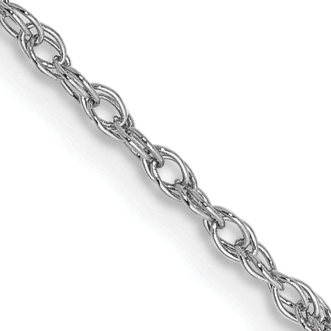 Gold (14K & 10K) Baby Rope Chain - 14k White Gold / 14 in / 1.3 mm