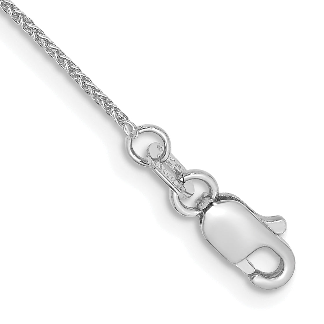 Gold (10K & 14K) Spiga Chain Anklet - 14k White Gold / 9 in / 0.85 mm