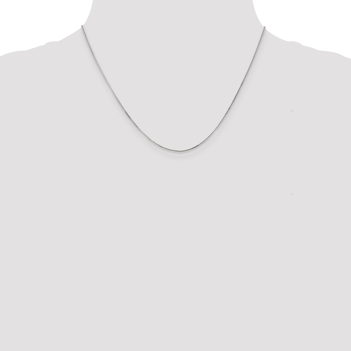 Gold (14K) Curb Chain - 14k White Gold / 18 in / 0.9 mm