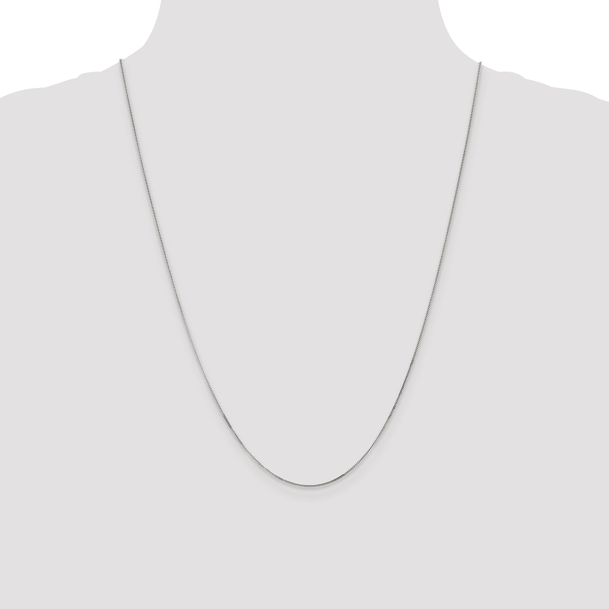Gold (14K) Curb Chain - 14k White Gold / 24 in / 0.9 mm