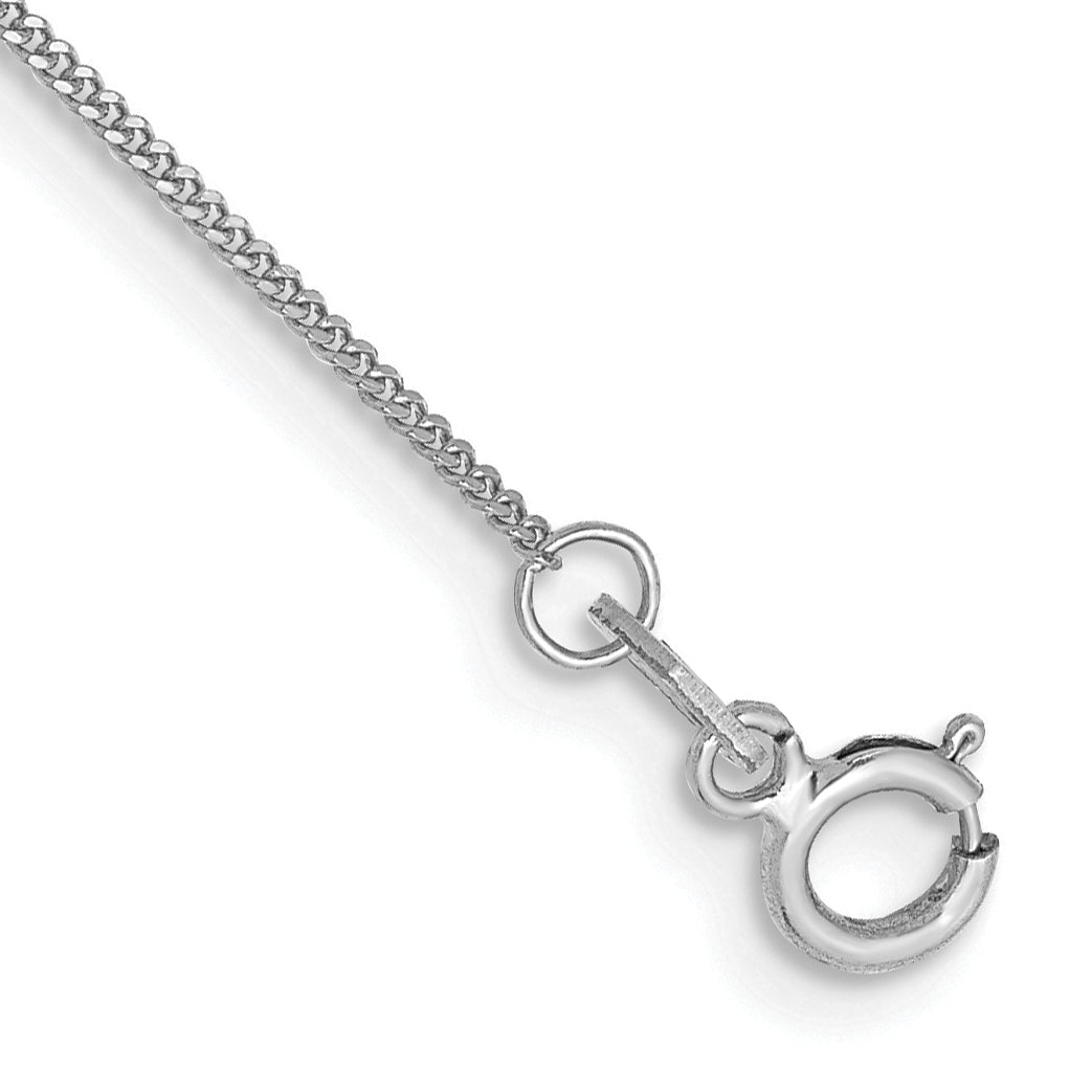 Gold (14K) Curb Chain Anklet - 14k White Gold#14k White Gold