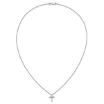 Diamond Cross Pendant Necklace - 10k White Gold / None / 1/5 ctw.
