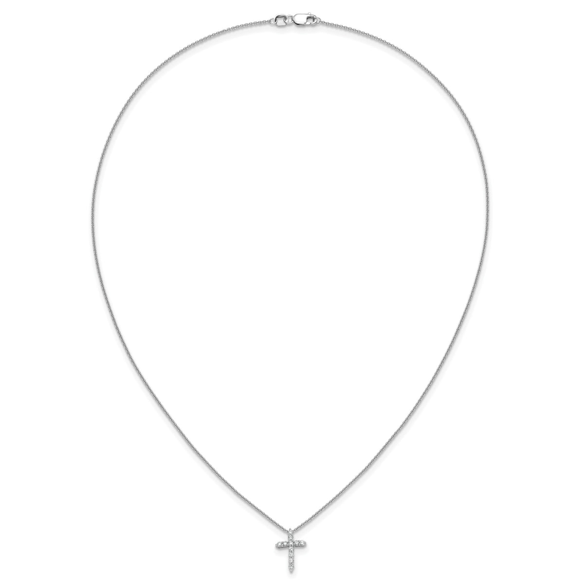 Diamond Cross Pendant Necklace - 10k White Gold / None / 1/5 ctw.