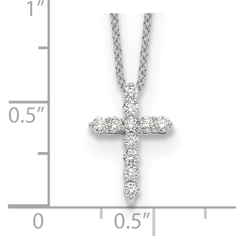 Diamond Cross Pendant Necklace - 10k White Gold / None / 1/5 ctw.