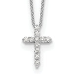 Diamond Cross Pendant Necklace - 10k White Gold / None / 1/5 ctw.