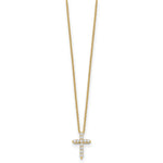 Diamond Cross Pendant Necklace - 10k Yellow Gold / None / 1/5 ctw.