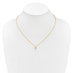 Diamond Cross Pendant Necklace - 10k Yellow Gold / None / 1/5 ctw.