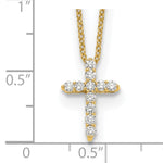 Diamond Cross Pendant Necklace - 10k Yellow Gold / None / 1/5 ctw.