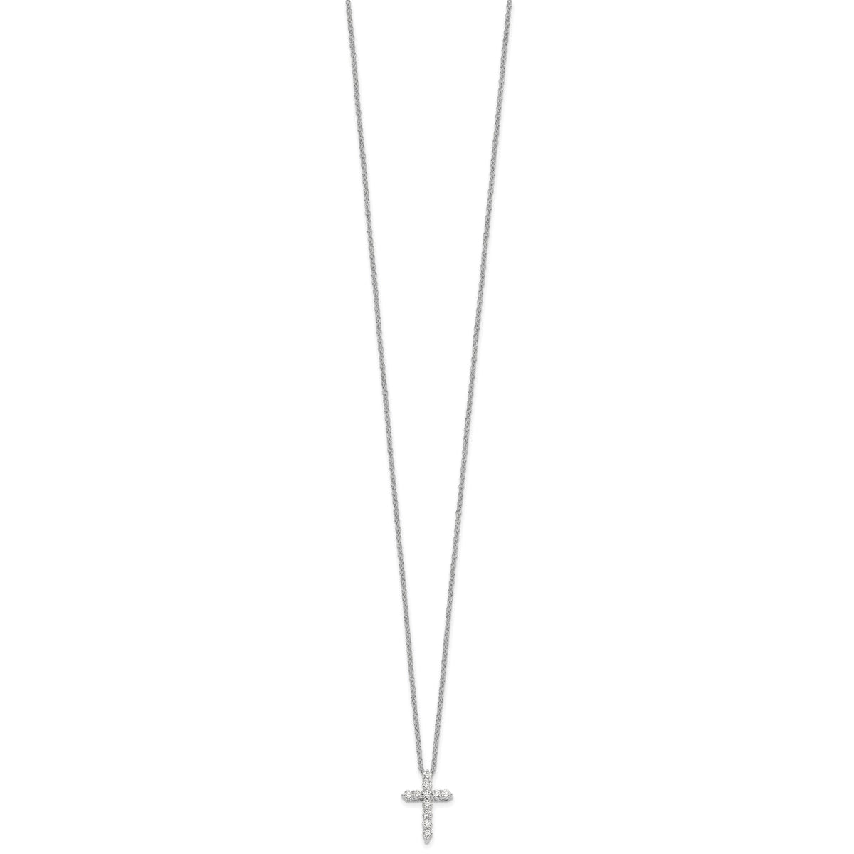 Diamond Cross Pendant Necklace - 14k White Gold / True Origin® Diamond, Lab Grown / 1/5 ctw.
