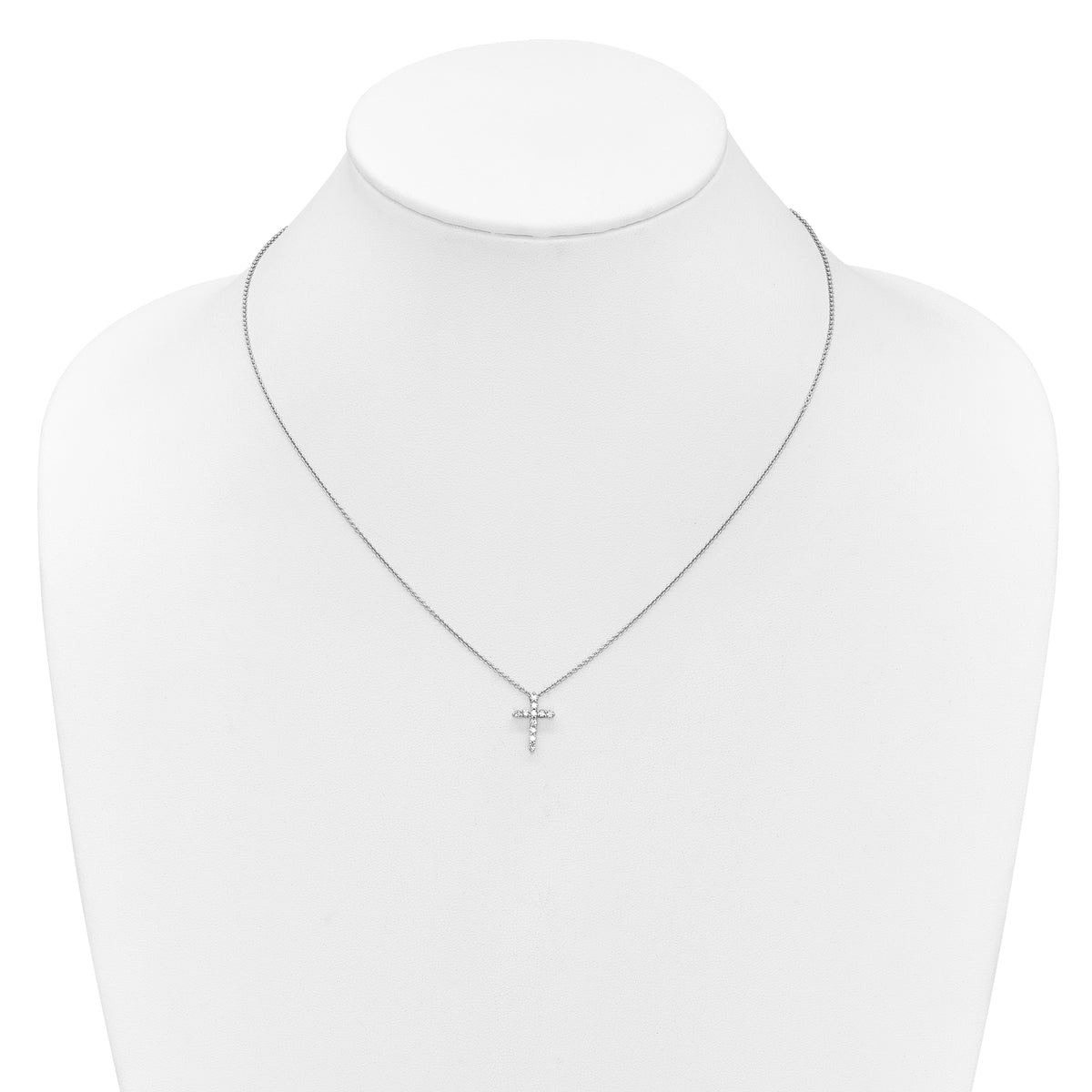 Diamond Cross Pendant Necklace - 14k White Gold / Diamond / 1/5 ctw.