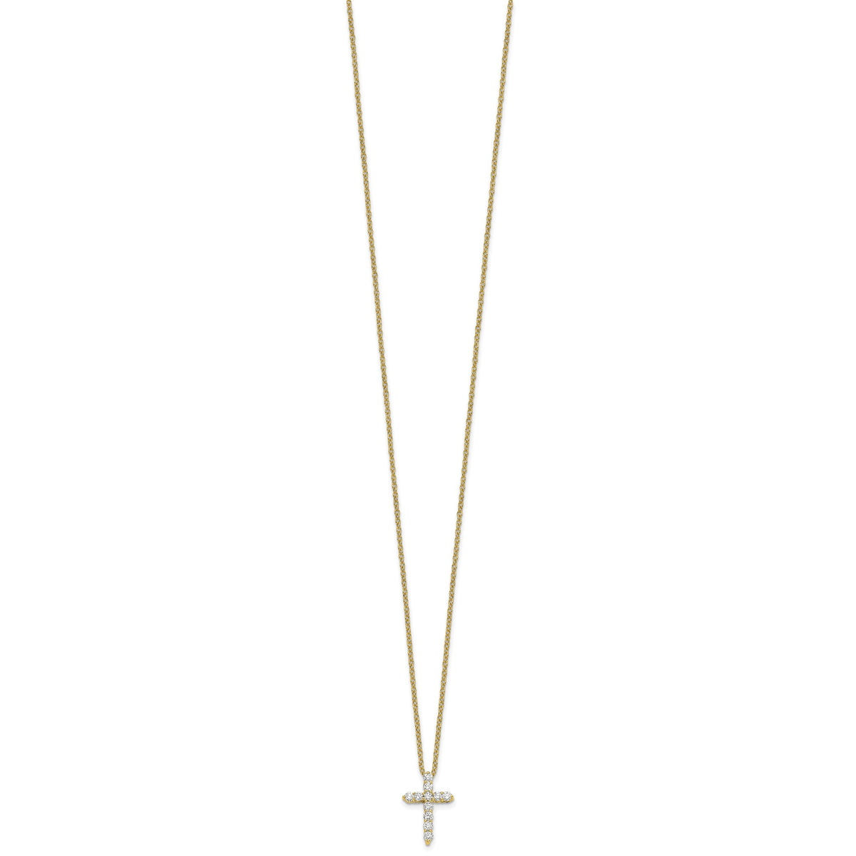 Diamond Cross Pendant Necklace - 14k Yellow Gold / Diamond / 1/5 ctw.