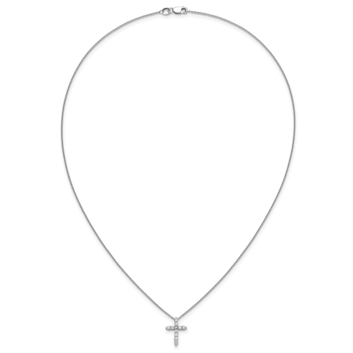 Diamond Cross Pendant Necklace - 10k White Gold / None / 1/3 ctw.