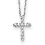 Diamond Cross Pendant Necklace - 10k White Gold / None / 1/3 ctw.