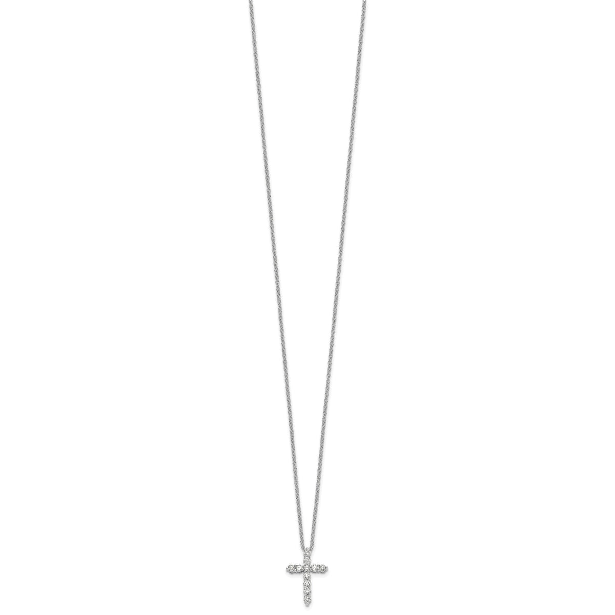 Diamond Cross Pendant Necklace - 14k White Gold / Diamond / 1/3 ctw.