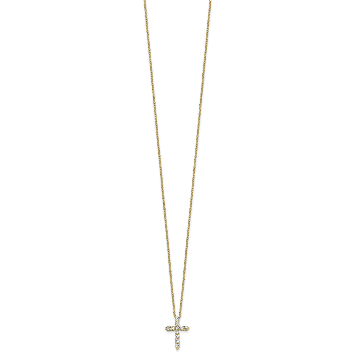 Diamond Cross Pendant Necklace - 14k Yellow Gold / Diamond / 1/3 ctw.