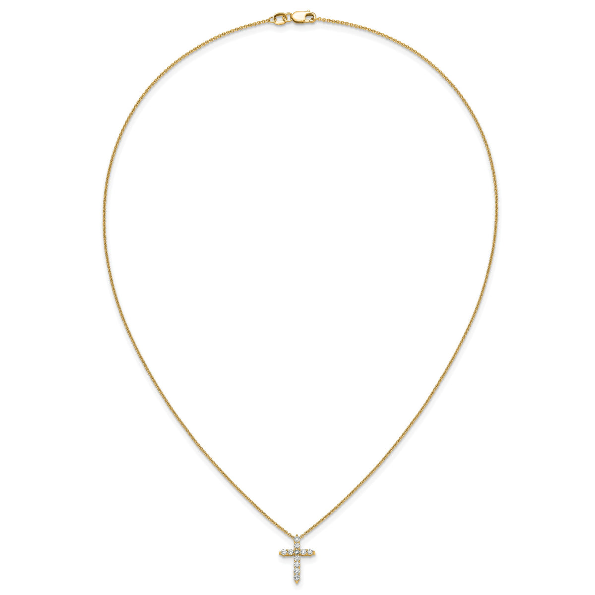 Diamond Cross Pendant Necklace - 14k Yellow Gold / Diamond / 1/3 ctw.